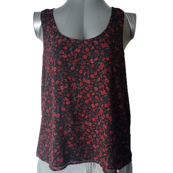 Reitmans Floral Chiffon Sleeveless Blouse - Size L - Picture 3 of 4